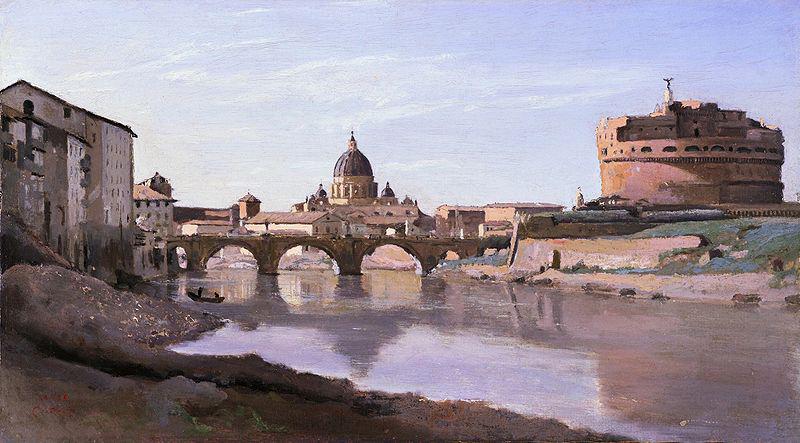 Jean-Baptiste-Camille Corot The Bridge and Castel Sant'Angelo with the Cuploa of St. Peter's Germany oil painting art